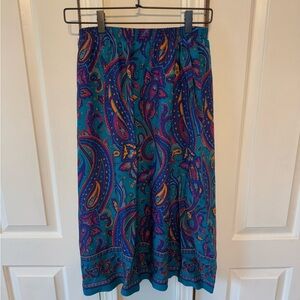 Vintage Alfred Dunner Paisley Multi-color Midi Skirt A-Line Women's Size 10